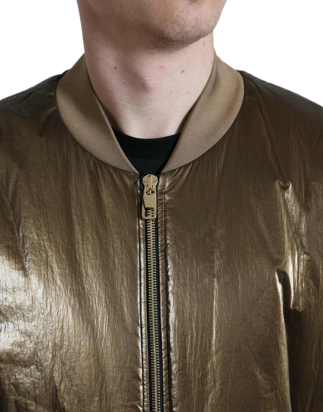 Bronze Nylon Full Zip Männer Bomberjacke