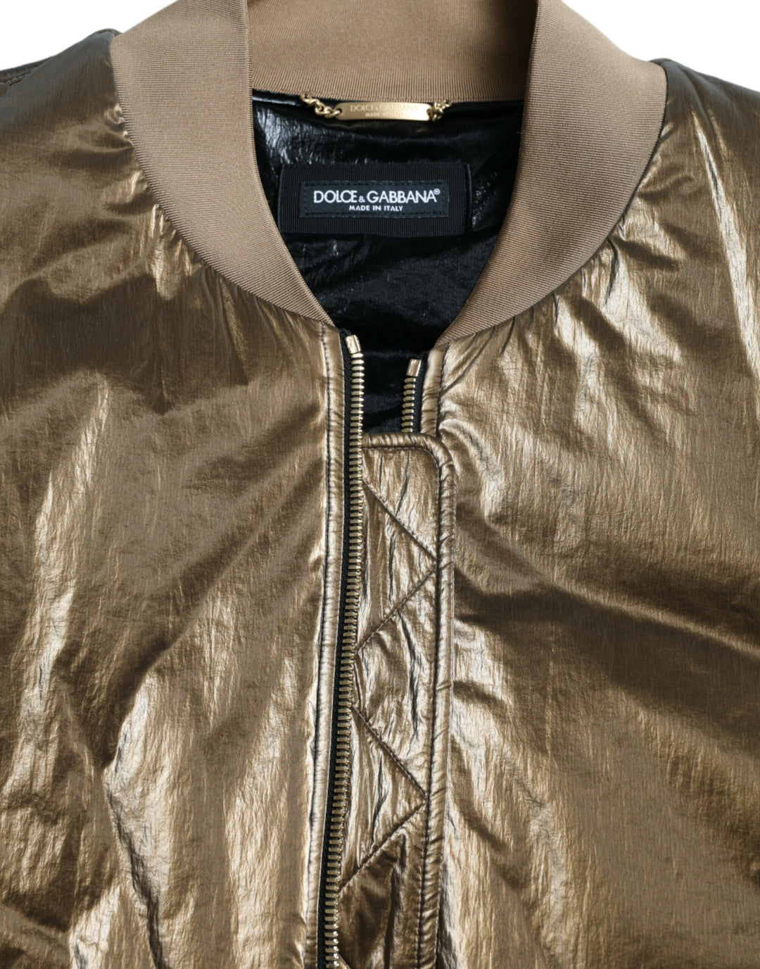 Bronze Nylon Full Zip Männer Bomberjacke