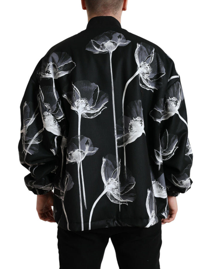 Elegant bomber jacket with floral print
