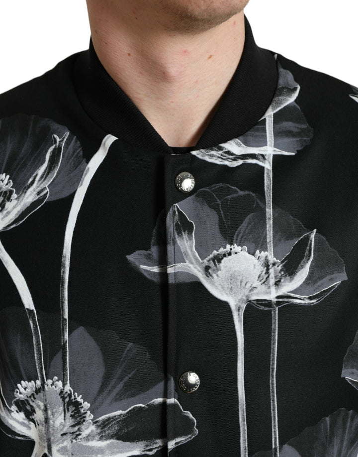 Elegant bomber jacket with floral print