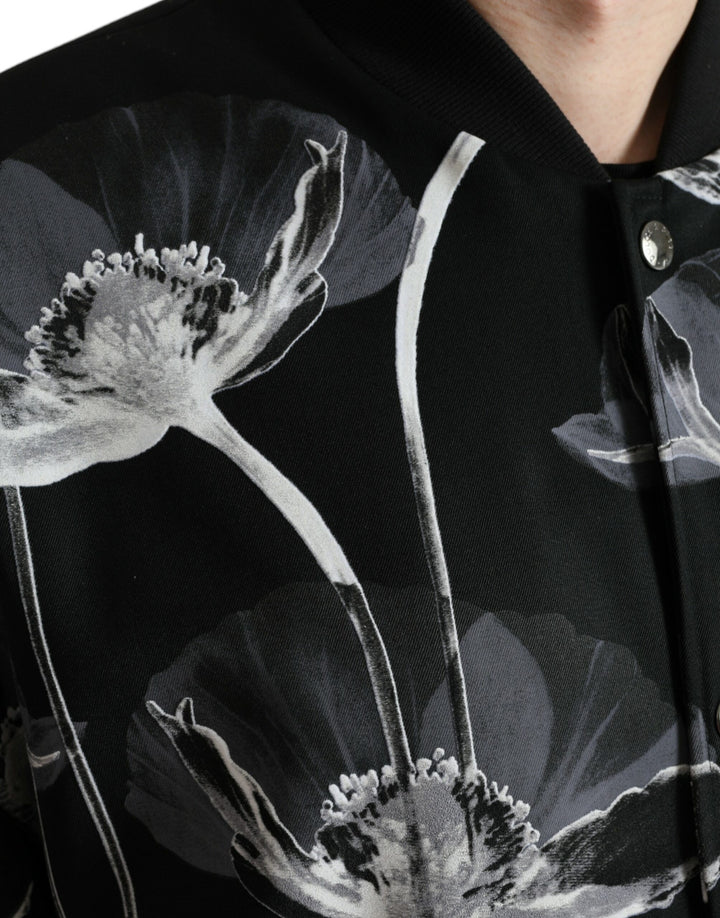 Elegant bomber jacket with floral print