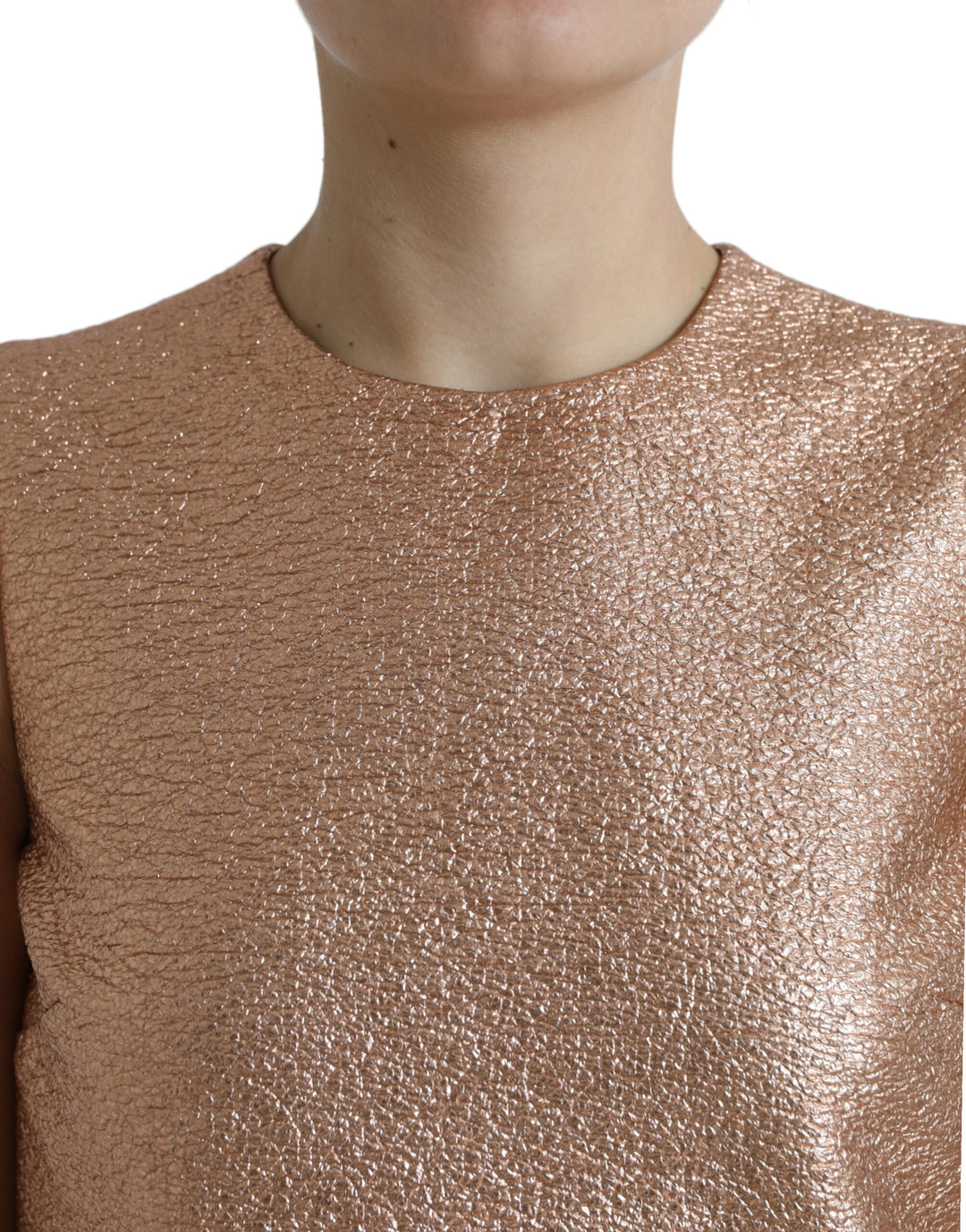 Elegant pink metallic shift mini dress