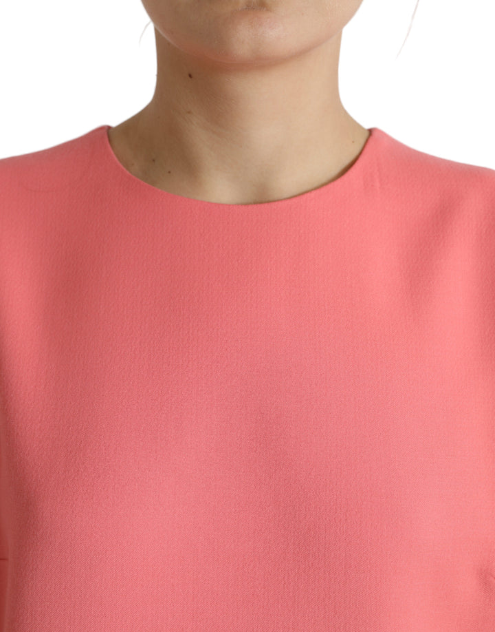 Chic pink sleeveless shift mini dress