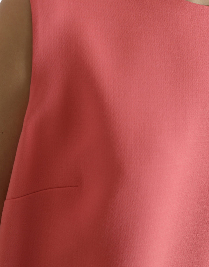 Chic pink sleeveless shift mini dress