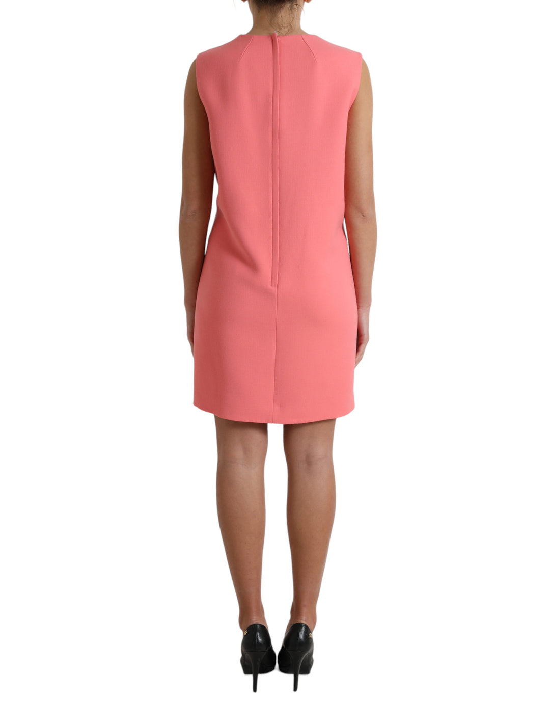 Chic pink sleeveless shift mini dress