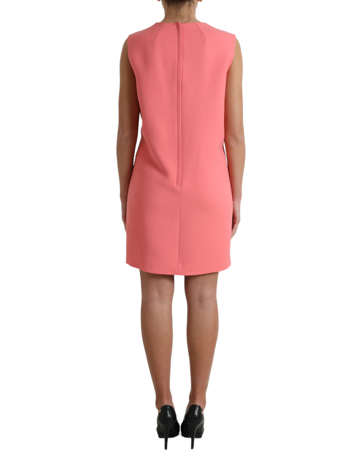 Chic pink sleeveless shift mini dress