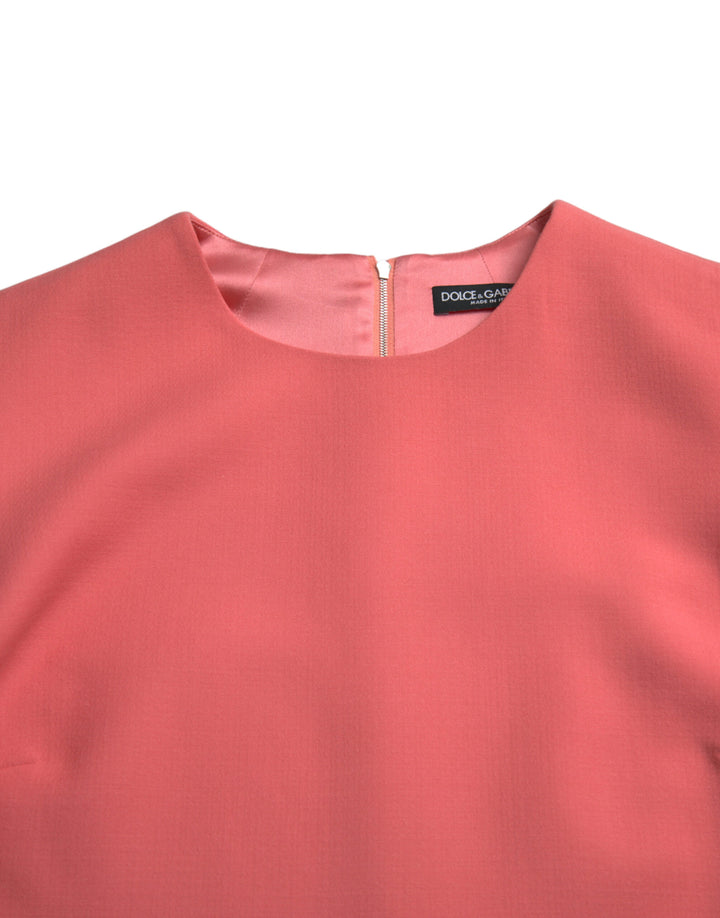 Chic pink sleeveless shift mini dress