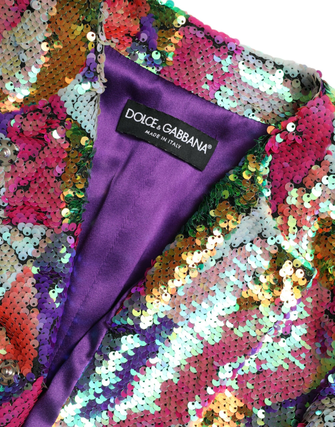 Multicolored long jacket with sequins