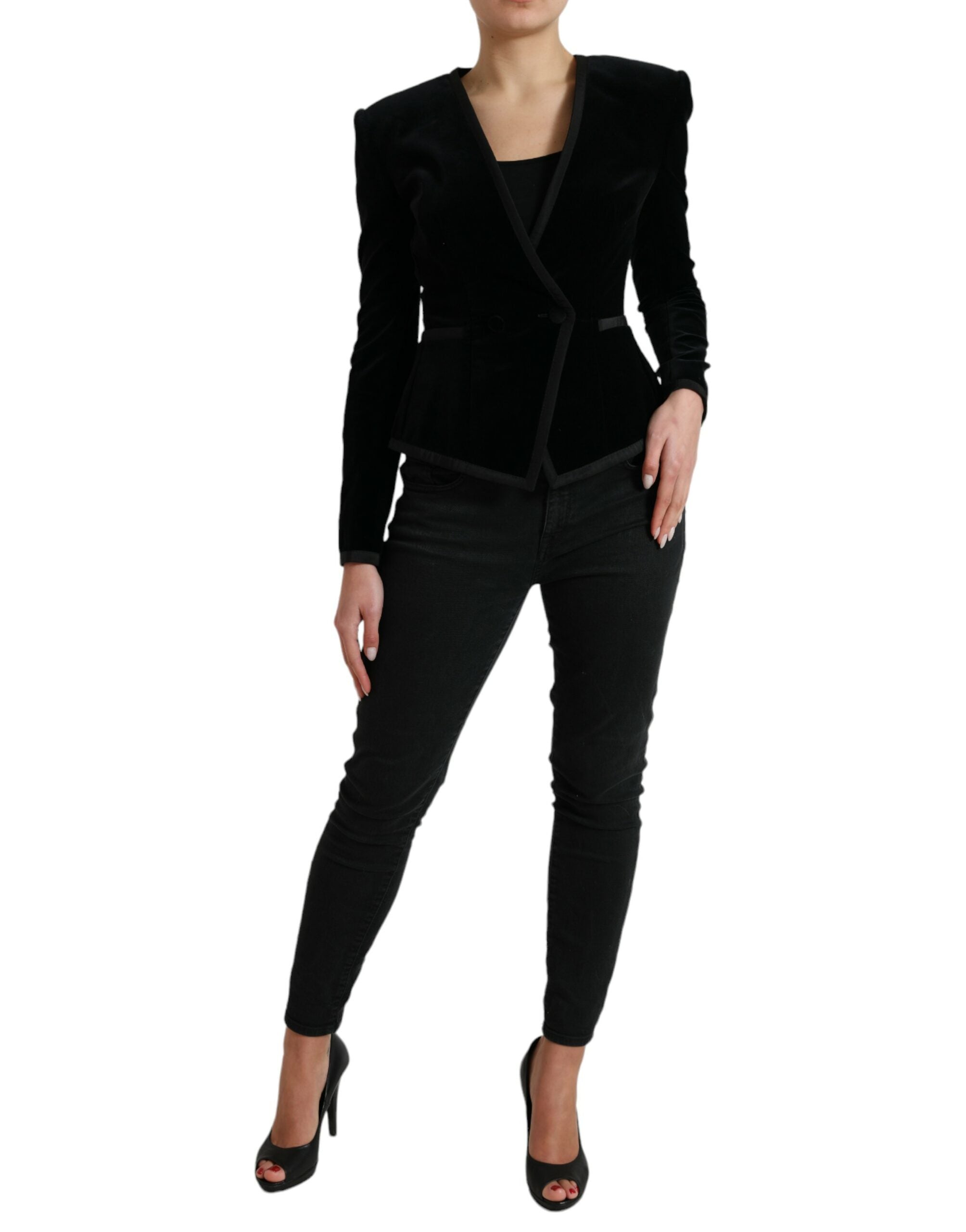 Elegant double-breasted blazer made of cotton and silk