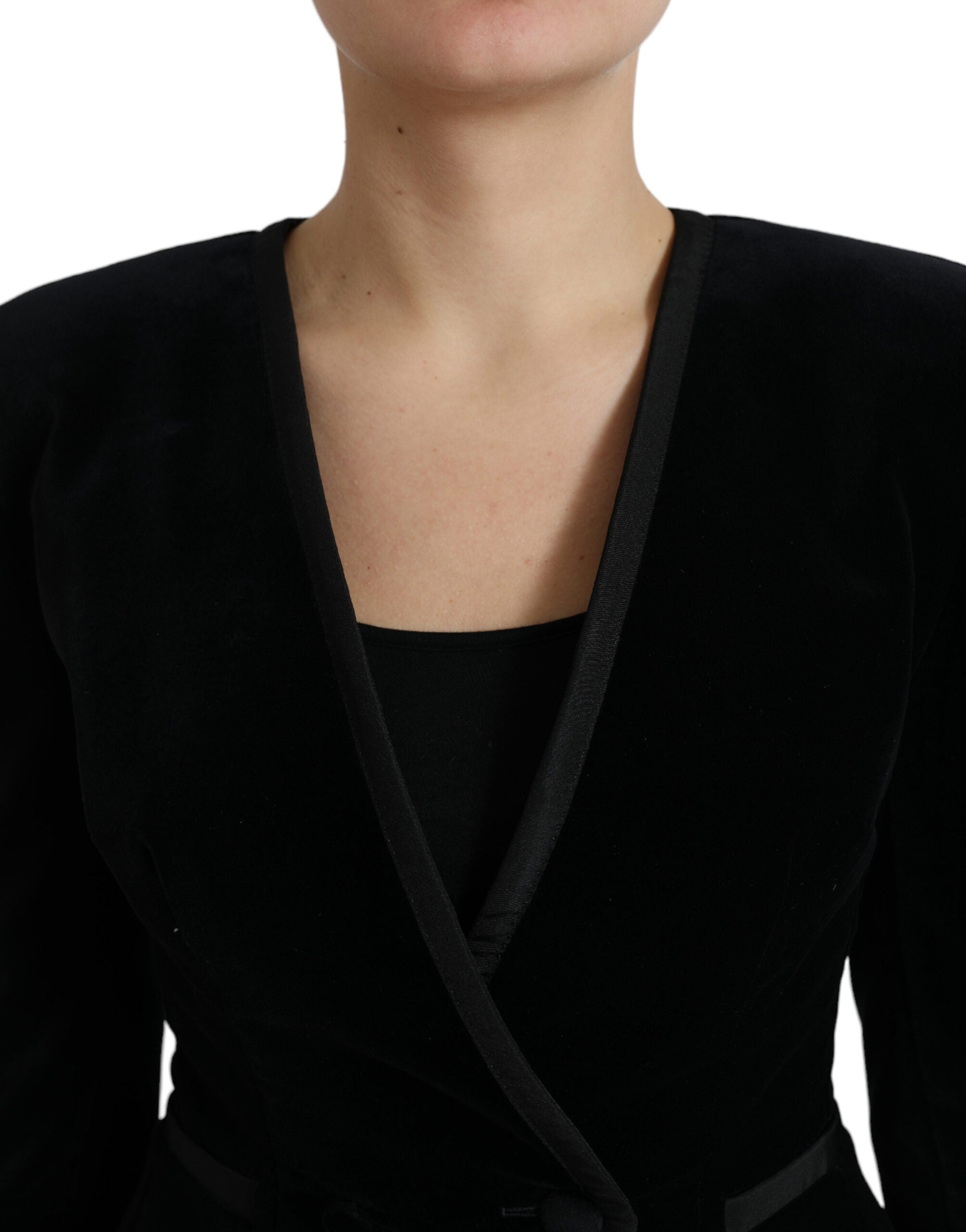 Elegant double-breasted blazer made of cotton and silk