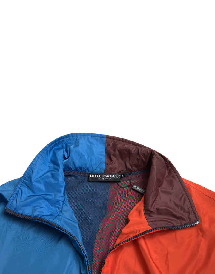 Multicolored windbreaker jacket made of techno fabric