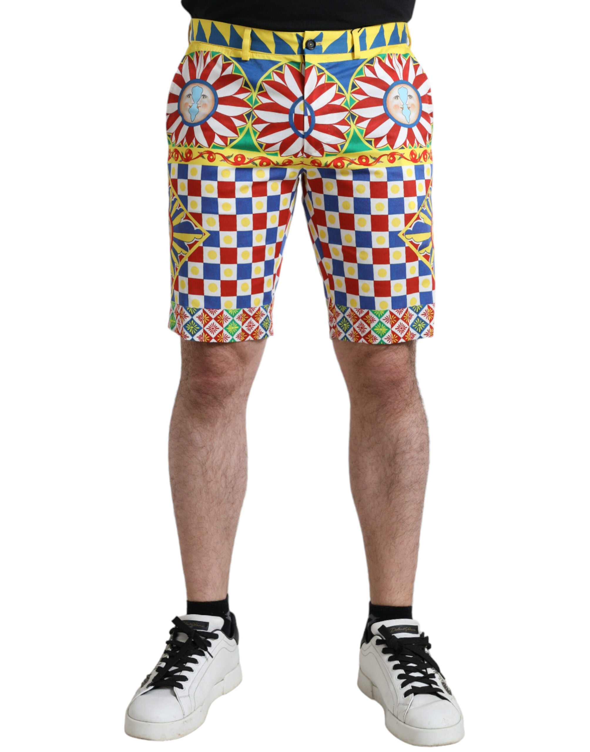 Bermuda shorts with multicolor print