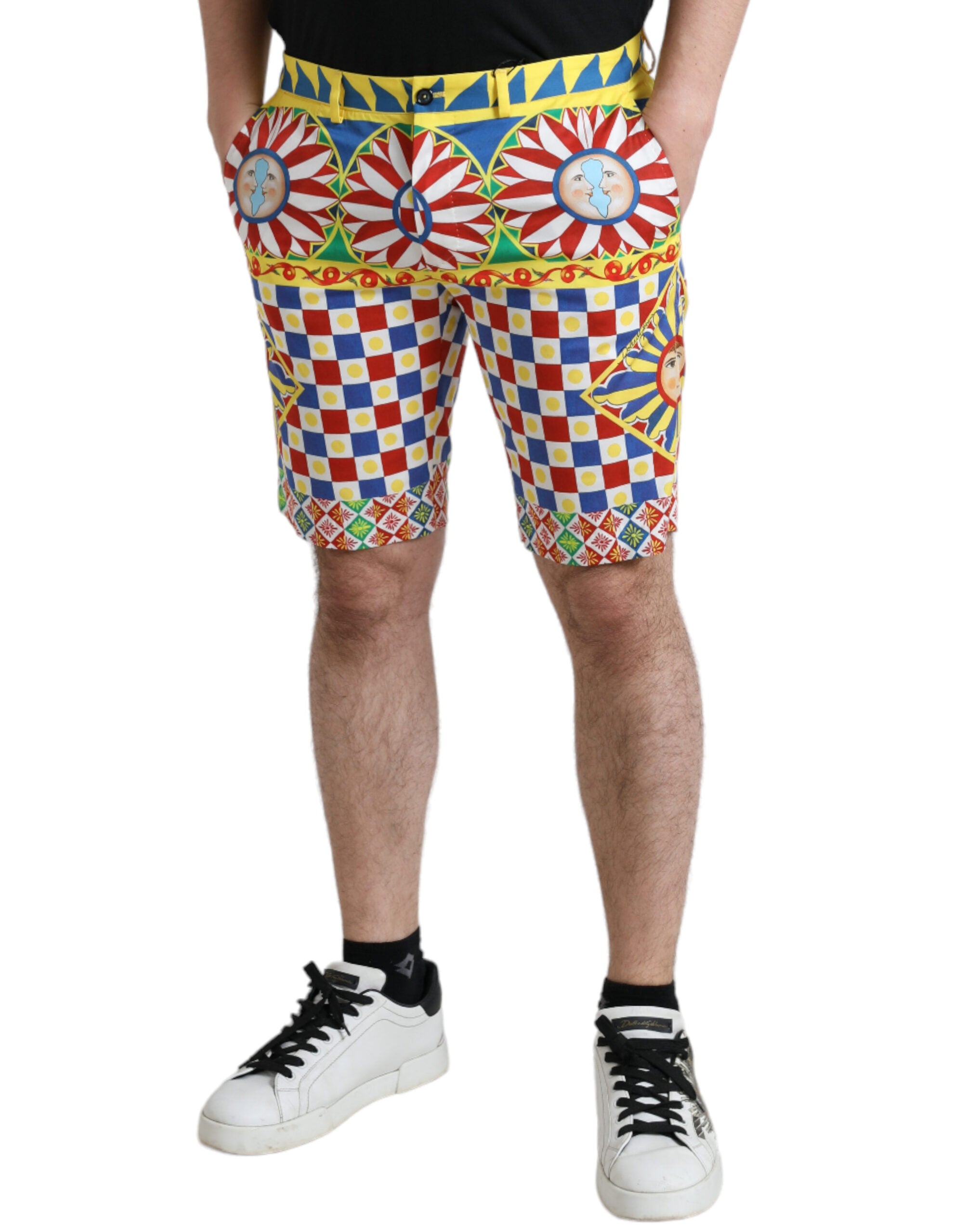 Bermuda shorts with multicolor print