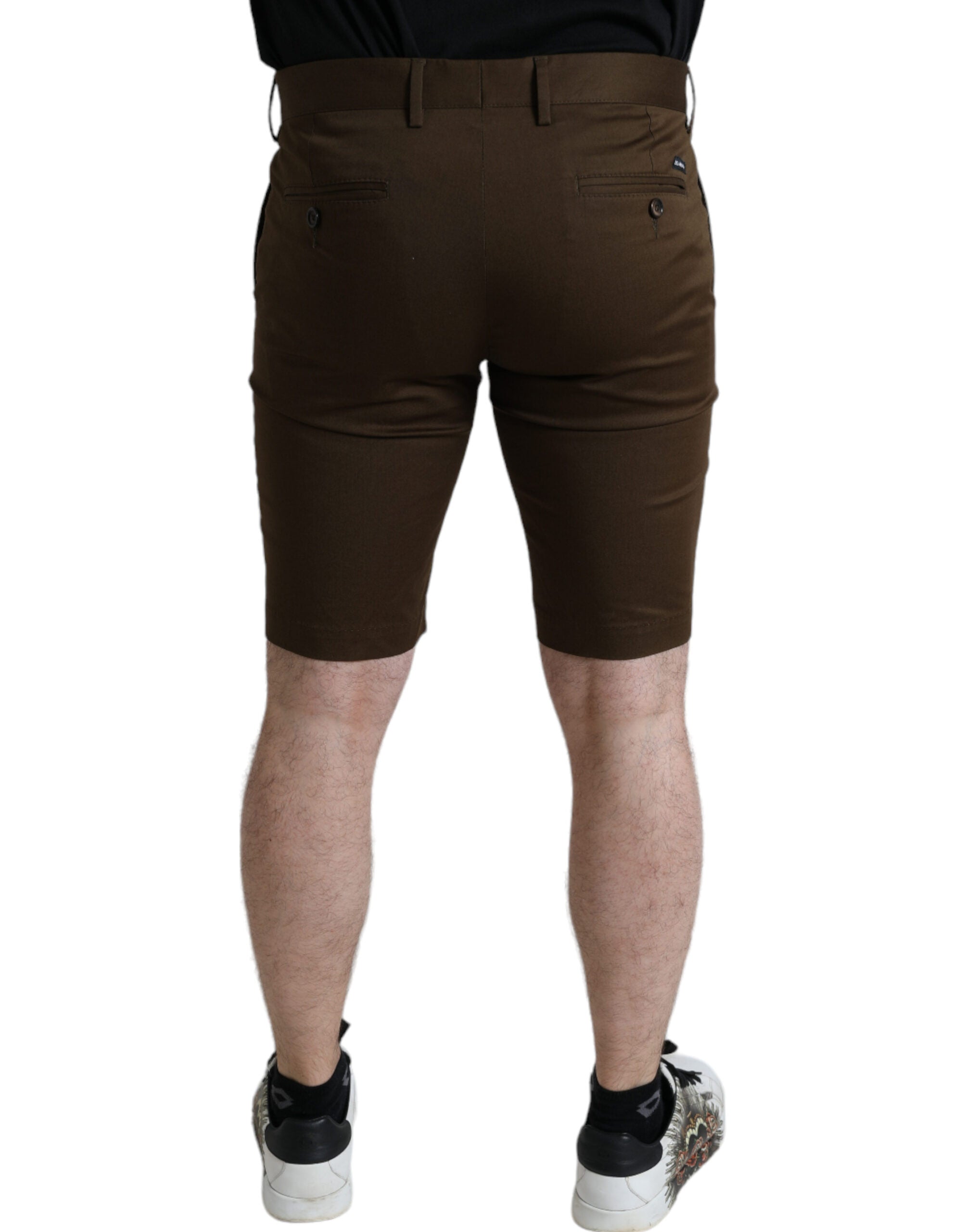Chic brown Bermuda shorts with logo detail