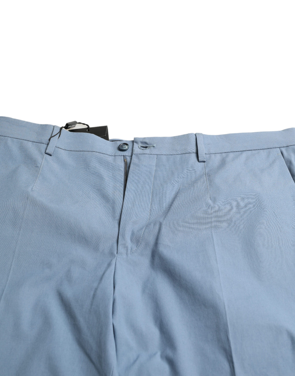 Himmelblaue Bermudashorts aus Baumwolle mit gefaltetem Saum für Männer