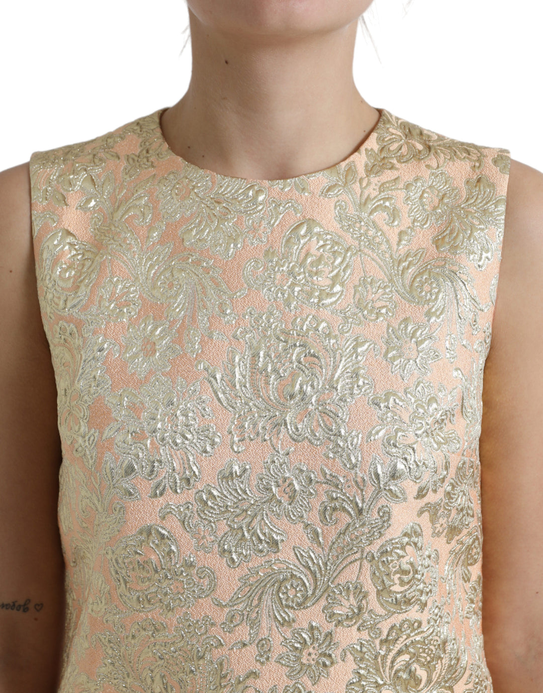 Elegant mini lurex jacquard dress