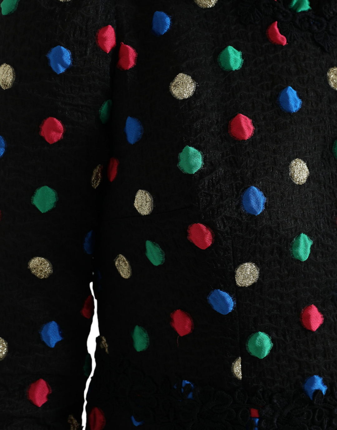Elegant polka dot midi dress with high neckline