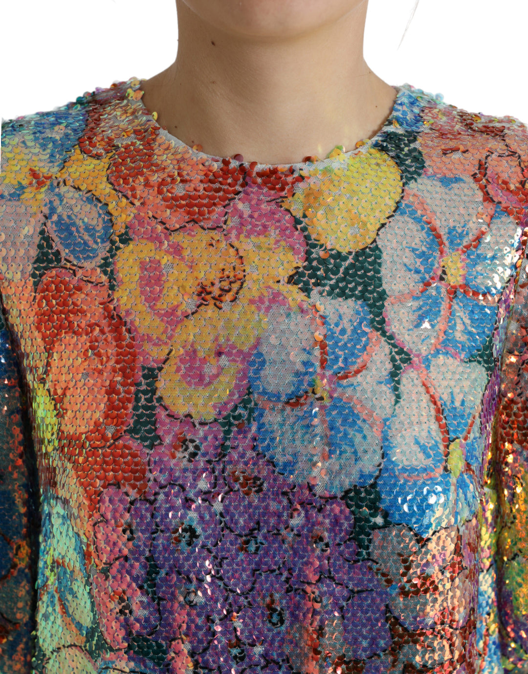 Elegant floral mini dress with sequins