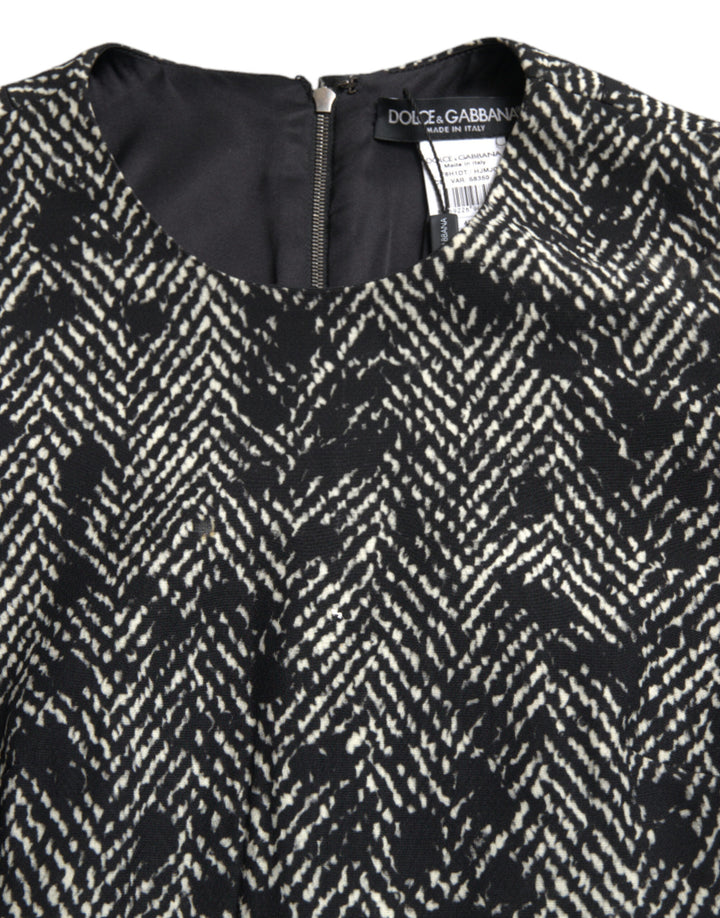 Elegant chevron shift mini dress