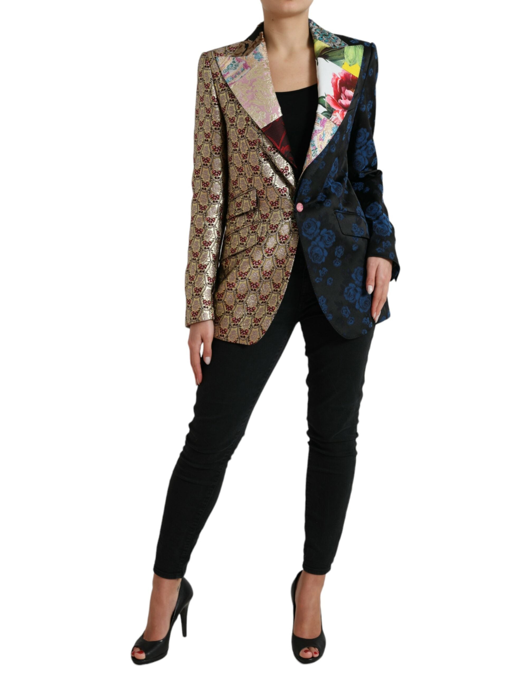 Elegant multicolor patchwork blazer