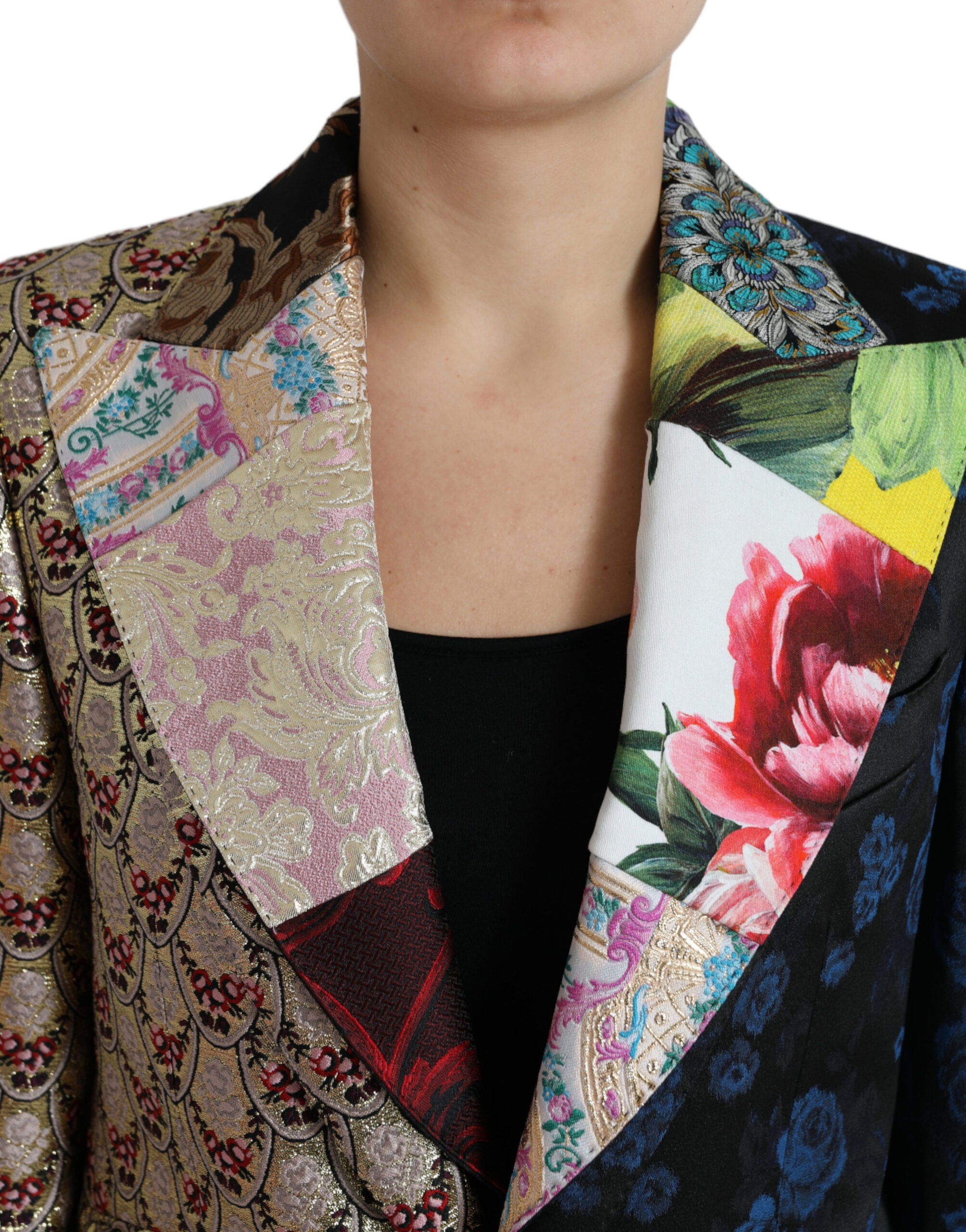 Elegant multicolor patchwork blazer