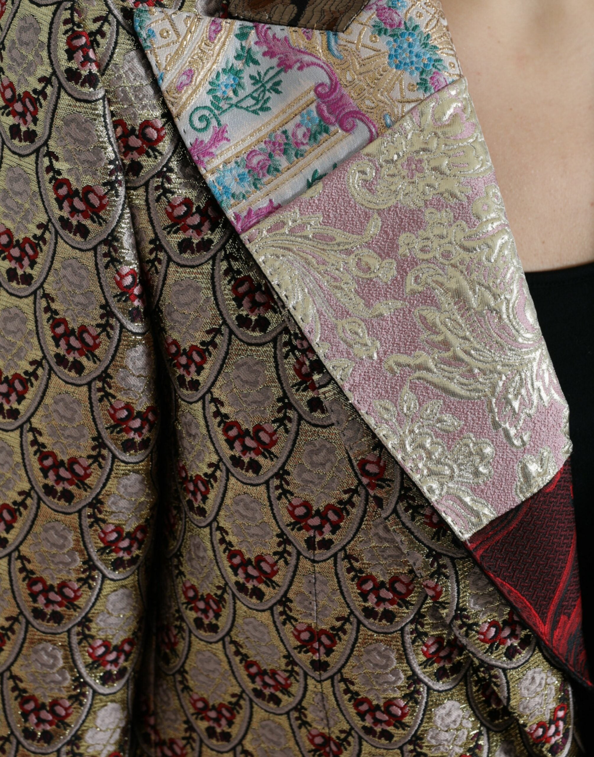 Elegant multicolor patchwork blazer