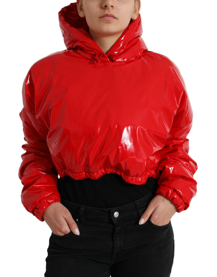 Chic shiny red short jacket