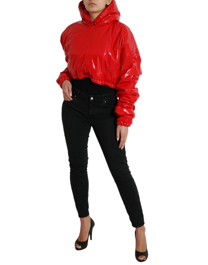Chic shiny red short jacket