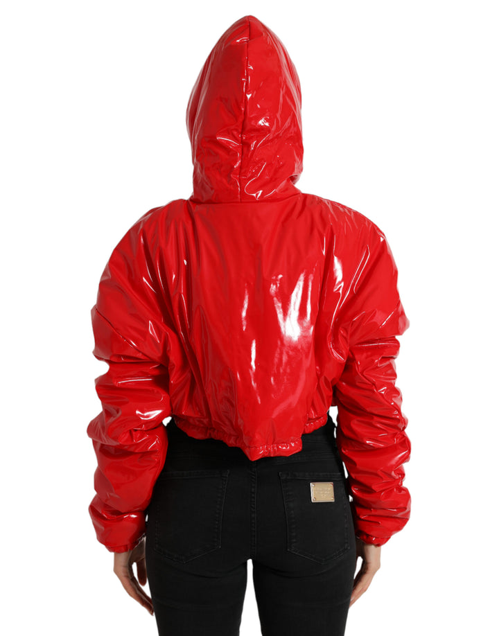Chic shiny red short jacket