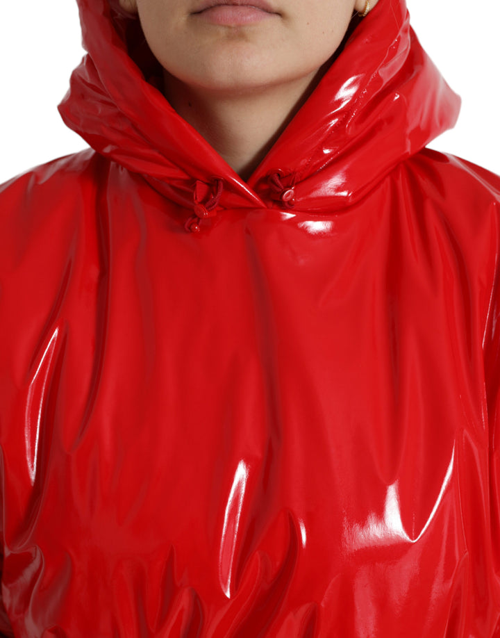 Chic shiny red short jacket