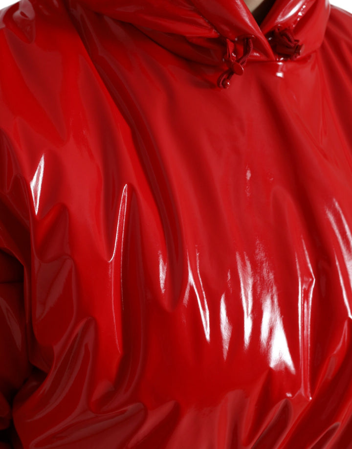 Chic shiny red short jacket