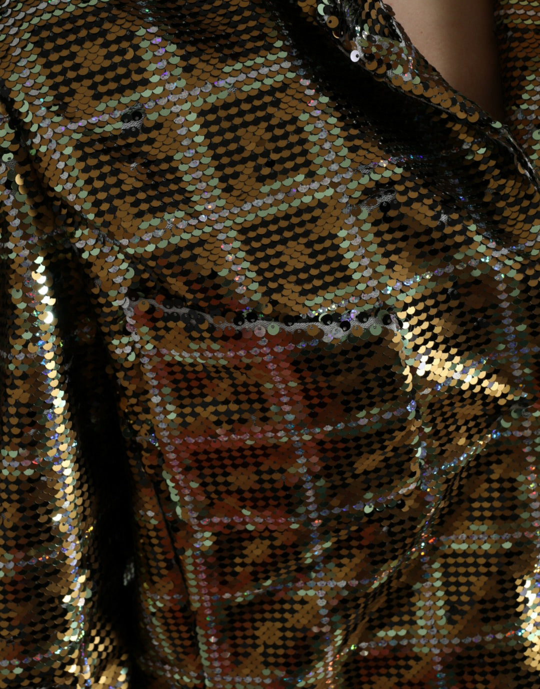 Gekürzte Jacke mit Pailletten aus mehrfarbigem Polyester