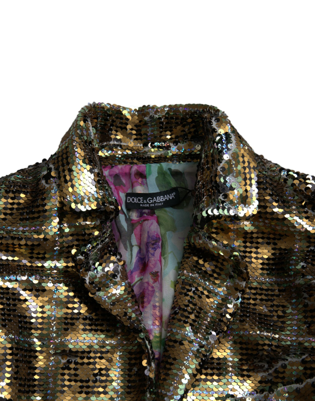 Gekürzte Jacke mit Pailletten aus mehrfarbigem Polyester
