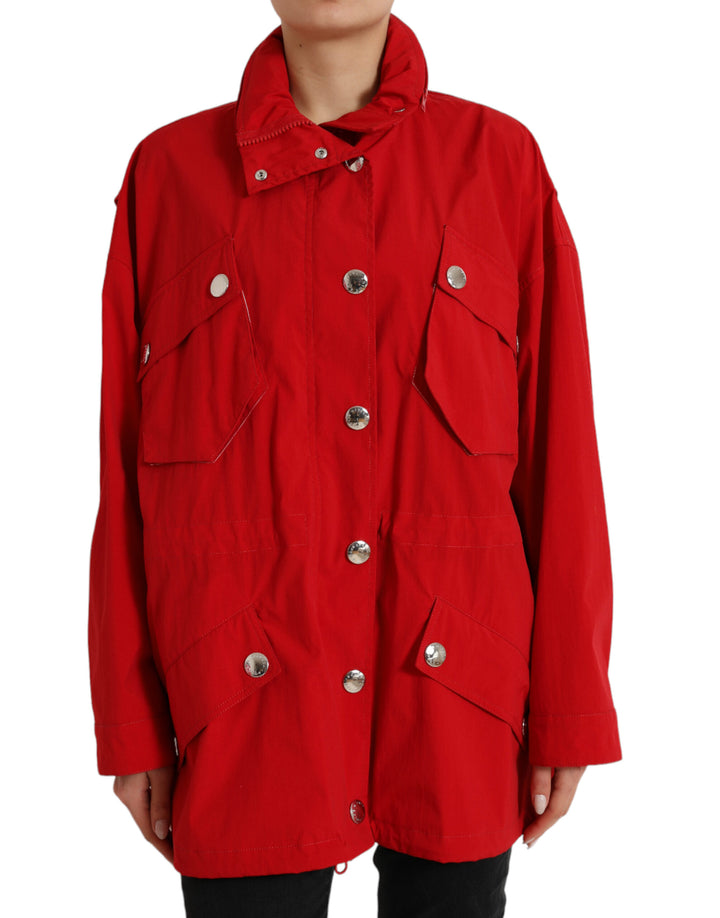 Elegant red long-sleeved jacket
