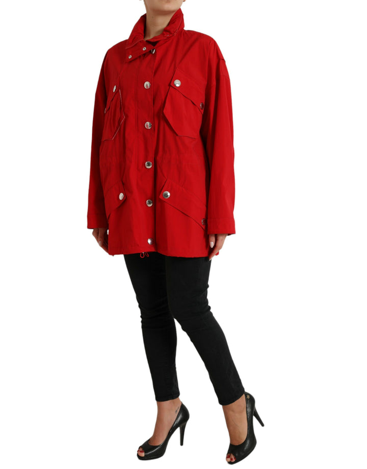 Elegant red long-sleeved jacket