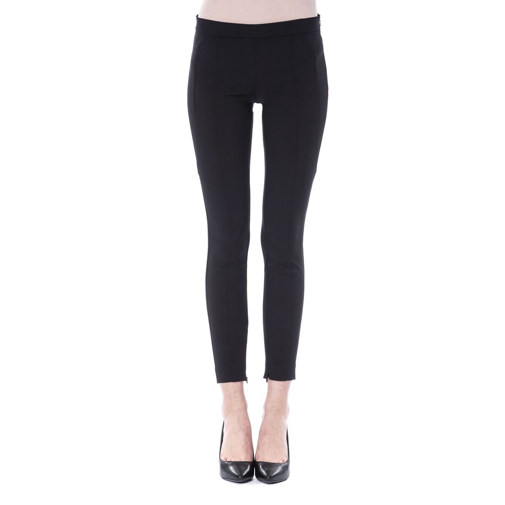 Black polyester pants for women