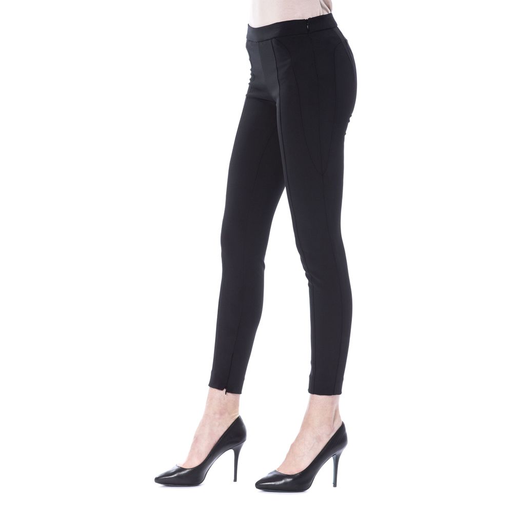 Black polyester pants for women