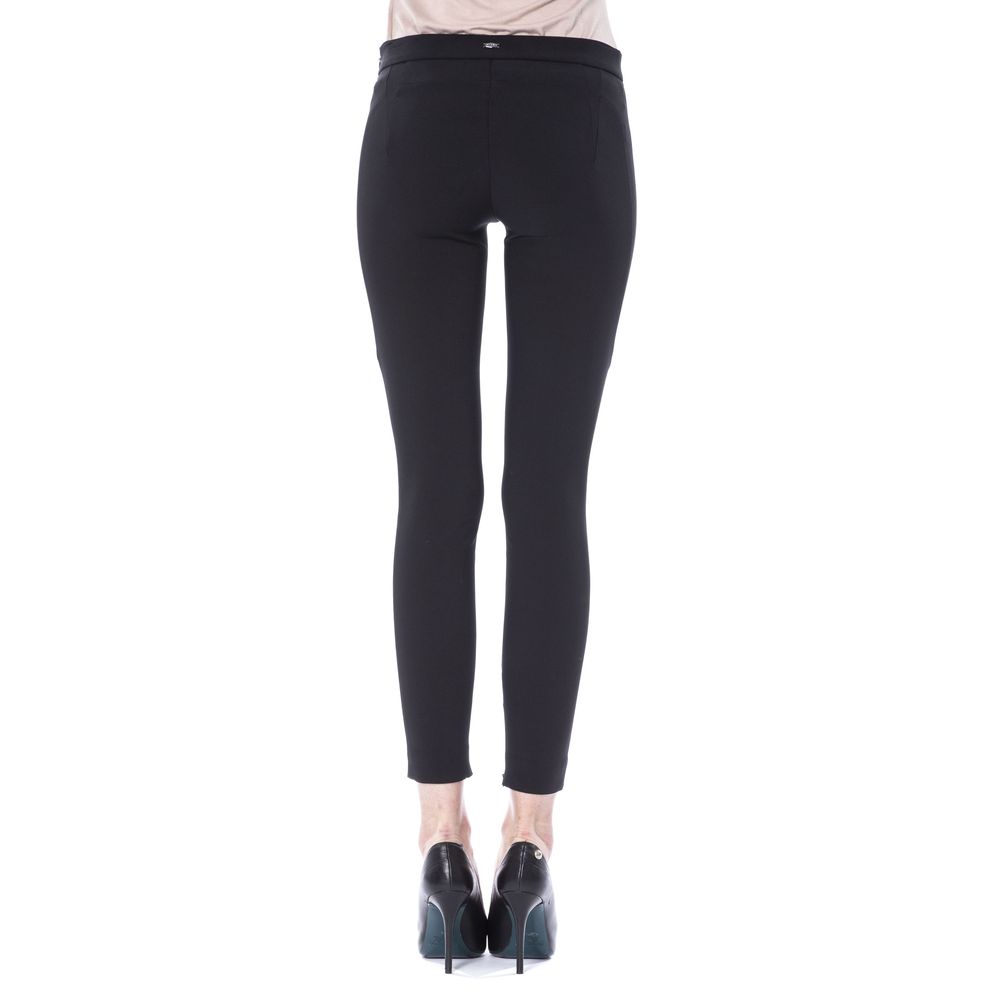 Black polyester pants for women