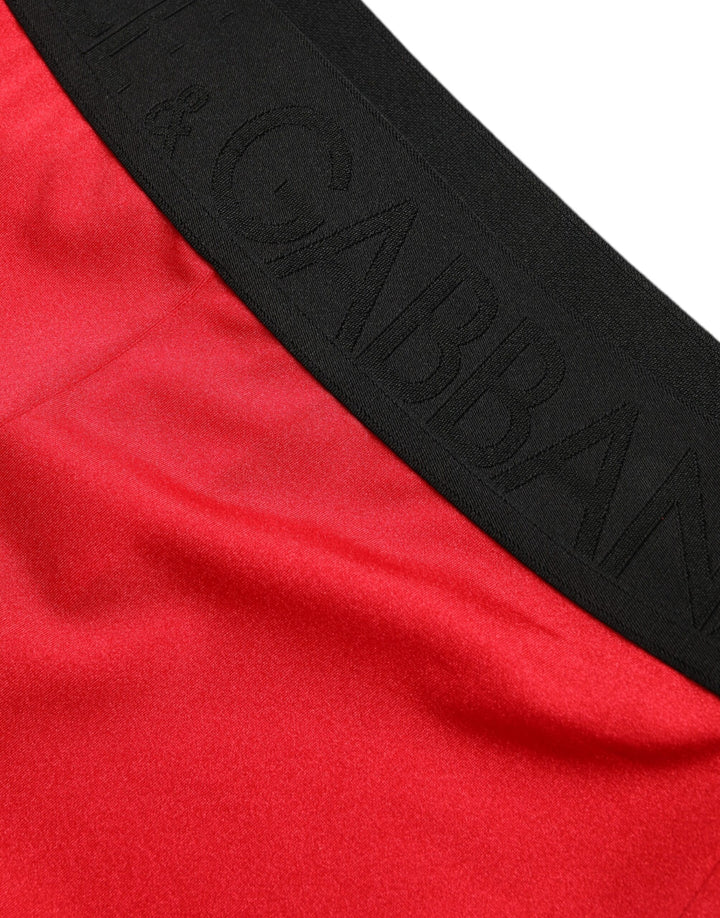 Elegant red high waist leggings