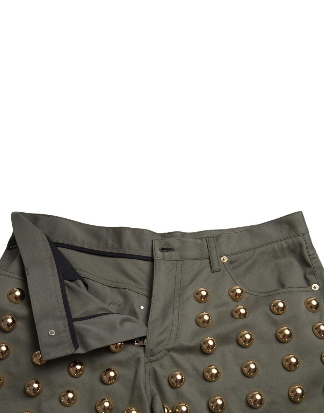 Emerald green embellished high waist shorts