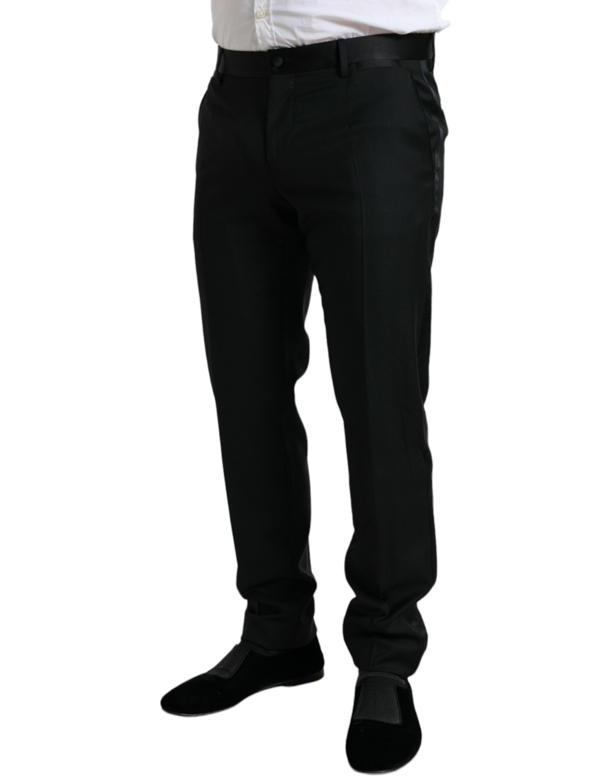 Elegant slim fit dress trousers made of wool