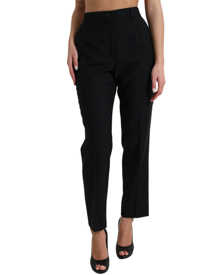Elegant high-waisted wool trousers