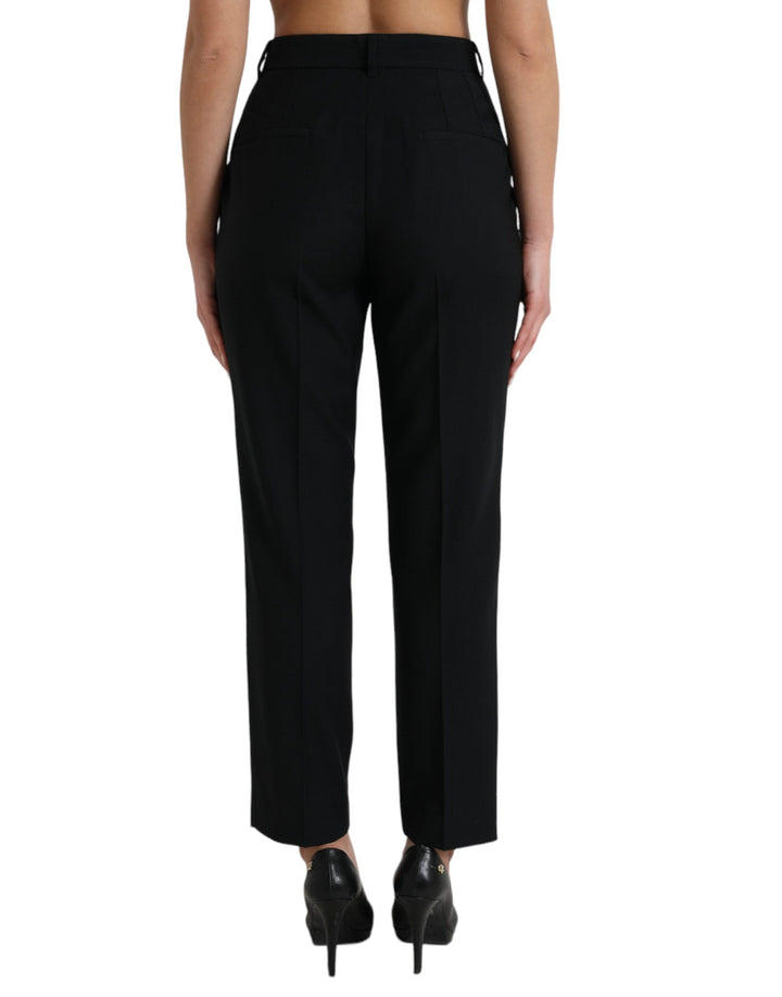 Elegant high-waisted wool trousers