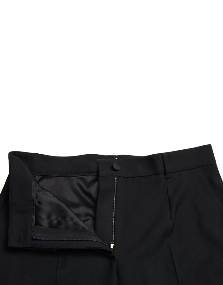 Elegant high-waisted wool trousers