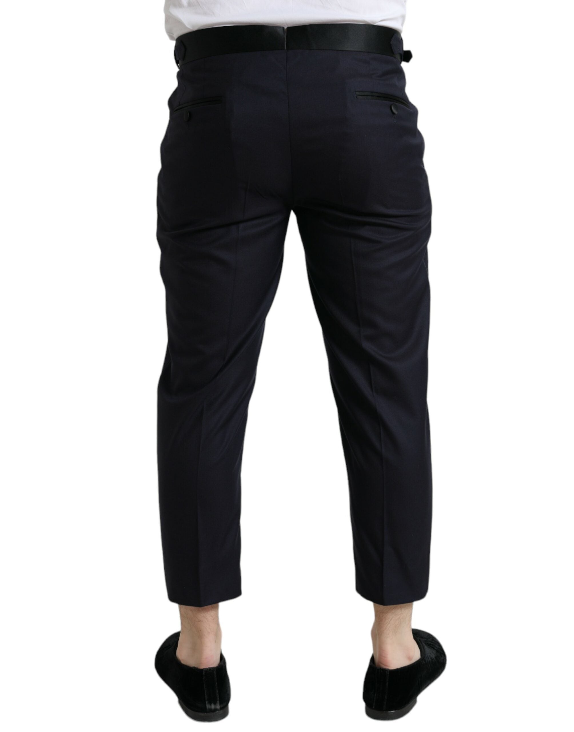 Elegant cropped dress pants made of wool-silk blend
