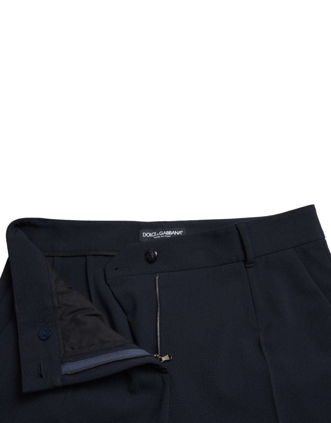 Dolce & Gabbana Elegante Mid Waist Tapered Pants in Blau