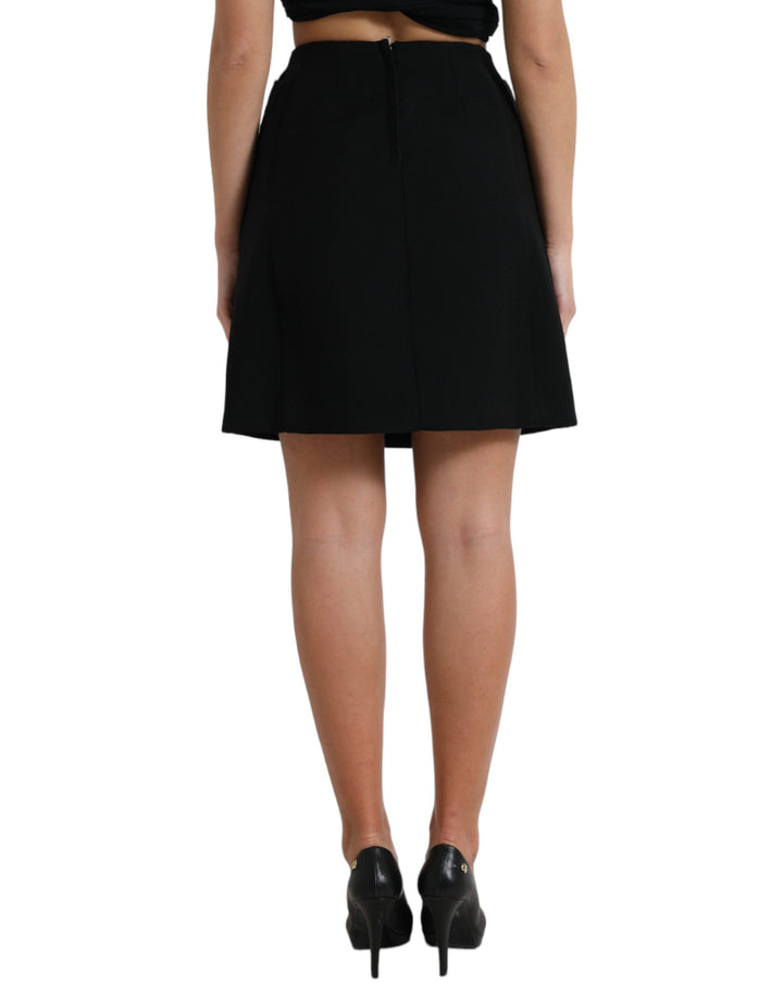 Elegant high-waisted A-line mini skirt