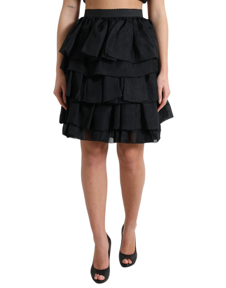 Elegant tiered A-line mini skirt