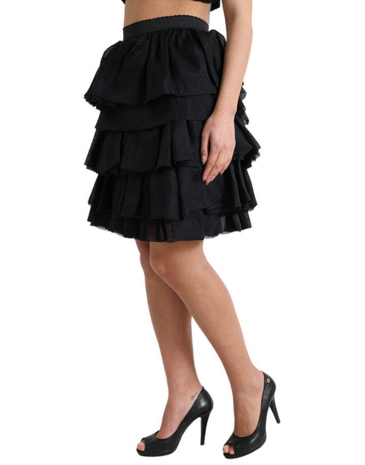 Elegant tiered A-line mini skirt
