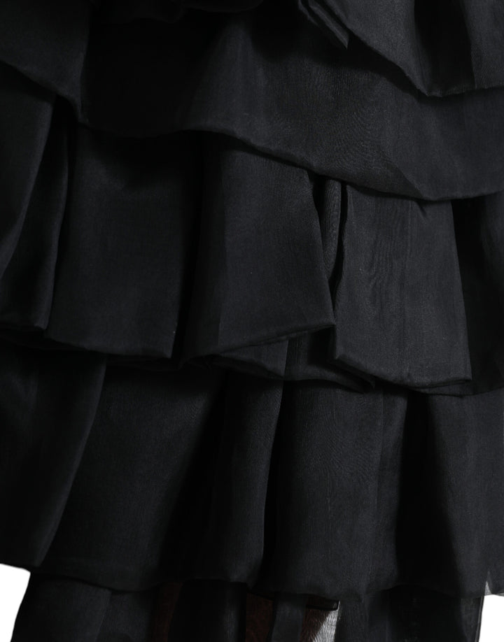 Elegant tiered A-line mini skirt